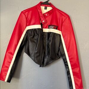 Leather jacket cropped